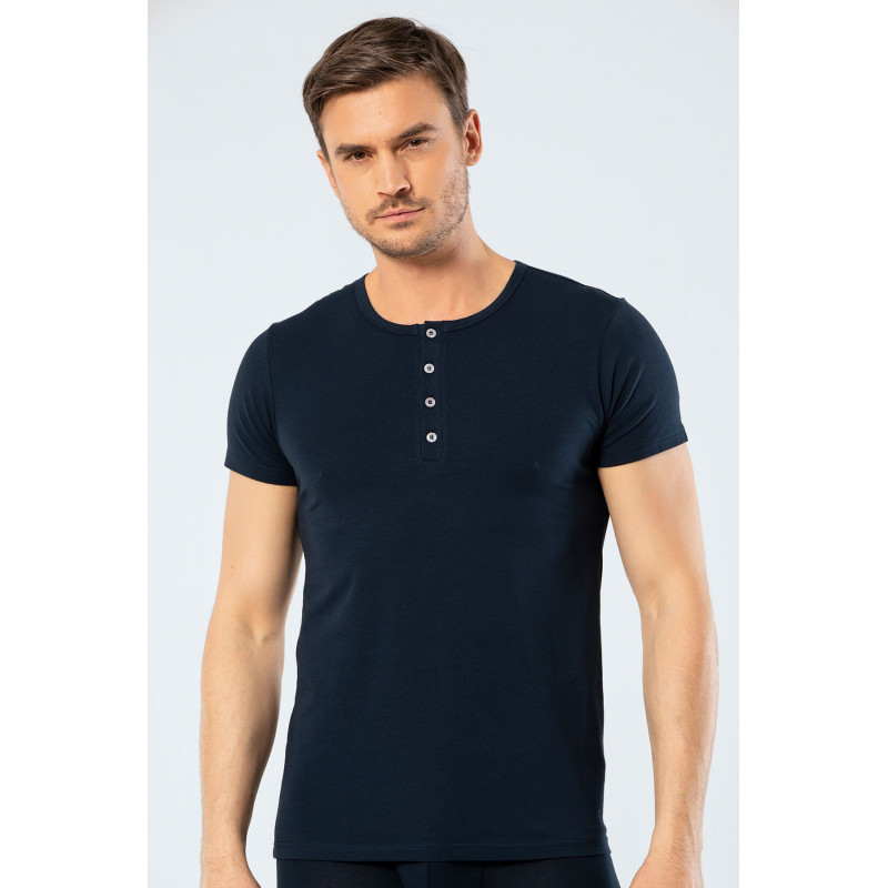 Cacharel Erkek Bisiklet Yaka Dügmeli T-shirt 1308/Lacivert Cacharel Erkek Bisiklet Yaka Dügmeli T-shirt 1308/Lacivert