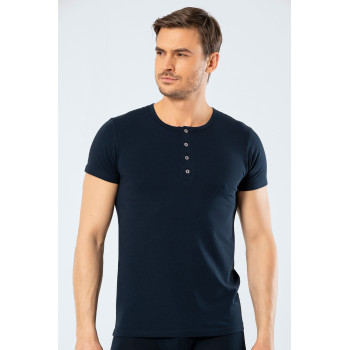 Cacharel Erkek Bisiklet Yaka Dügmeli T-shirt 1308/Lacivert