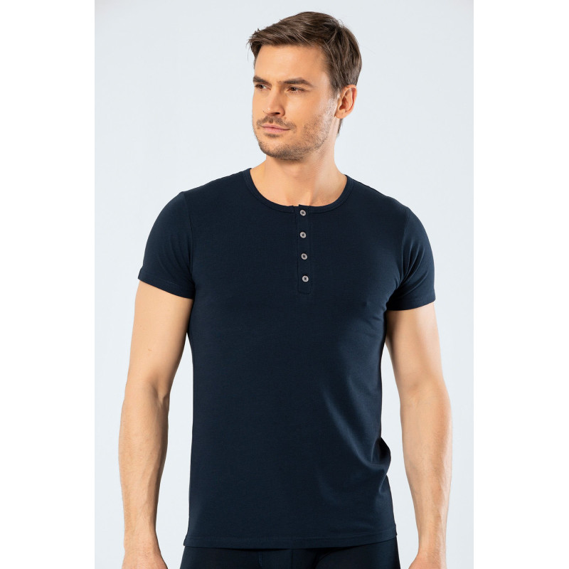 Cacharel Erkek Bisiklet Yaka Dügmeli T-shirt 1308/Lacivert Cacharel Erkek Bisiklet Yaka Dügmeli T-shirt 1308/Lacivert