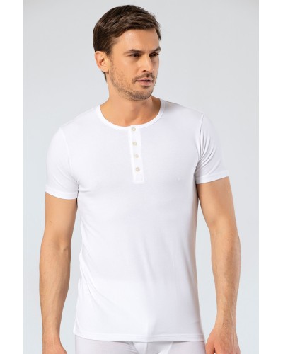 Cacharel Erkek Bisiklet Yaka Dügmeli T-shirt 1308/Beyaz
