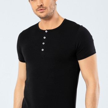 Cacharel Erkek Bisiklet Yaka Dügmeli T-shirt 1308/Siyah
