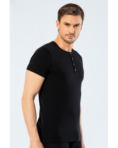 Cacharel Erkek Bisiklet Yaka Dügmeli T-shirt 1308/Siyah