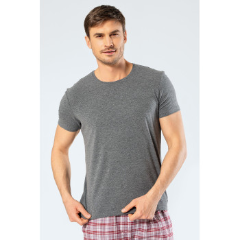 Cacharel Erkek Bisiklet Yaka Likrali T-shirt 1331/Antrasit