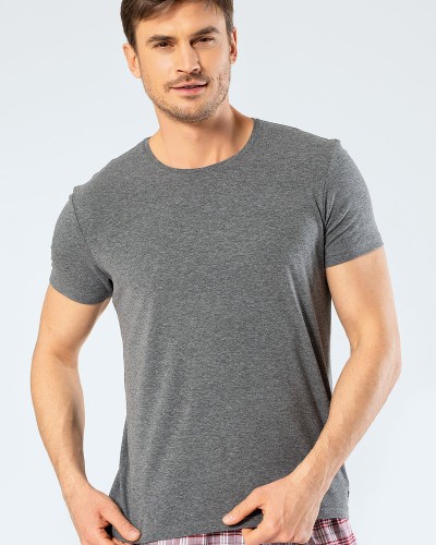 Cacharel Erkek Bisiklet Yaka Likrali T-shirt 1331/Antrasit
