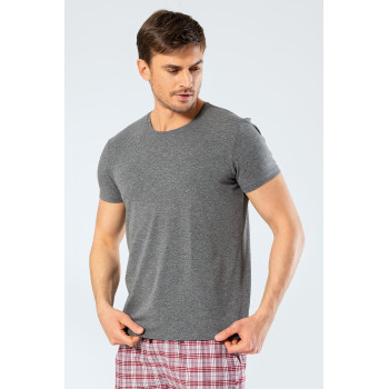 Cacharel Erkek Bisiklet Yaka Likrali T-shirt 1331/Antrasit