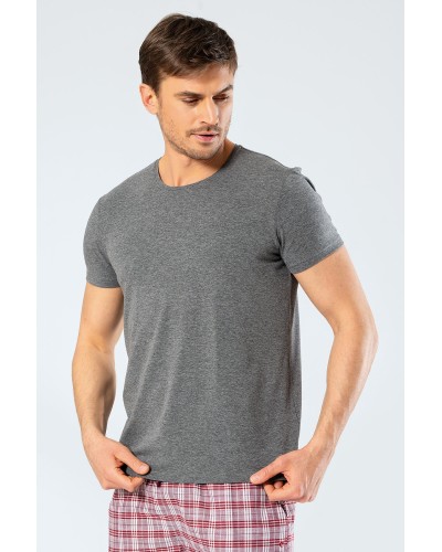 Cacharel Erkek Bisiklet Yaka Likrali T-shirt 1331/Antrasit