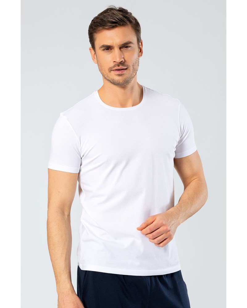 Cacharel Erkek Bisiklet Yaka Likrali T-shirt 1331/Beyaz Cacharel Erkek Bisiklet Yaka Likrali T-shirt 1331/Beyaz