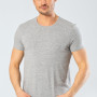 Cacharel Erkek Bisiklet Yaka Likrali T-shirt 1331/Gri