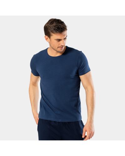 Cacharel Erkek Bisiklet Yaka Likrali T-shirt 1331/İndigo