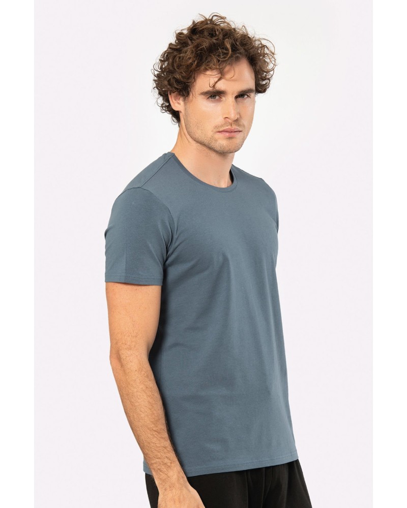Cacharel Erkek Bisiklet Yaka Likrali T-shirt 1331/MAVİ Cacharel Erkek Bisiklet Yaka Likrali T-shirt 1331/MAVİ