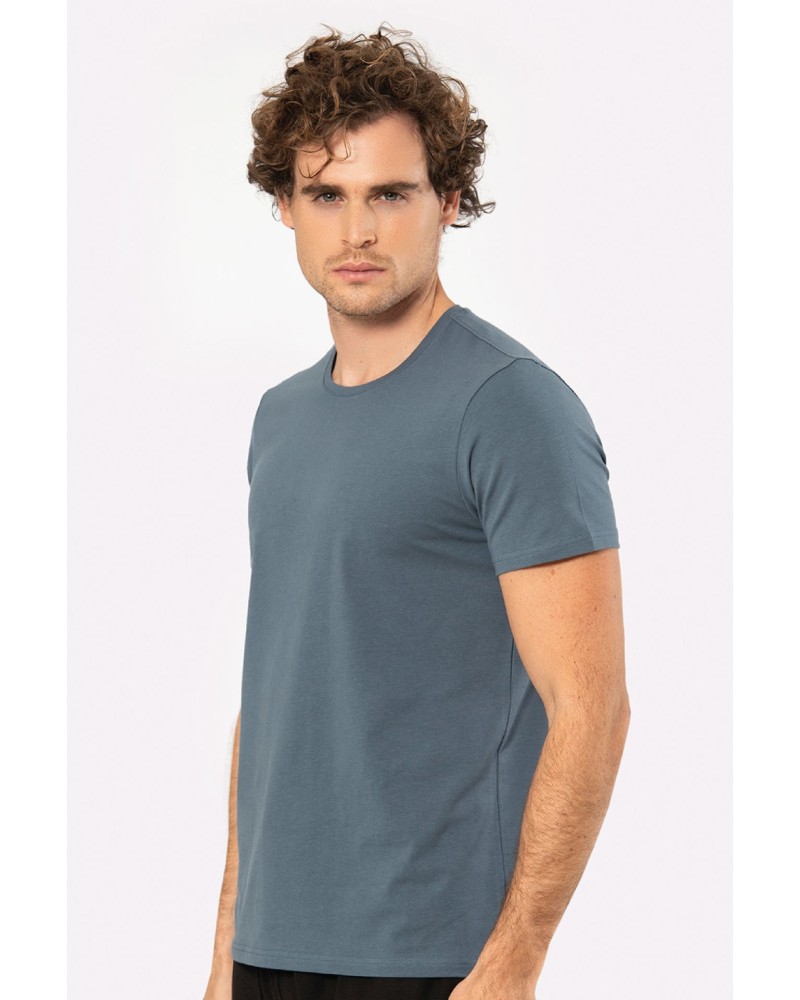 Cacharel Erkek Bisiklet Yaka Likrali T-shirt 1331/MAVİ Cacharel Erkek Bisiklet Yaka Likrali T-shirt 1331/MAVİ