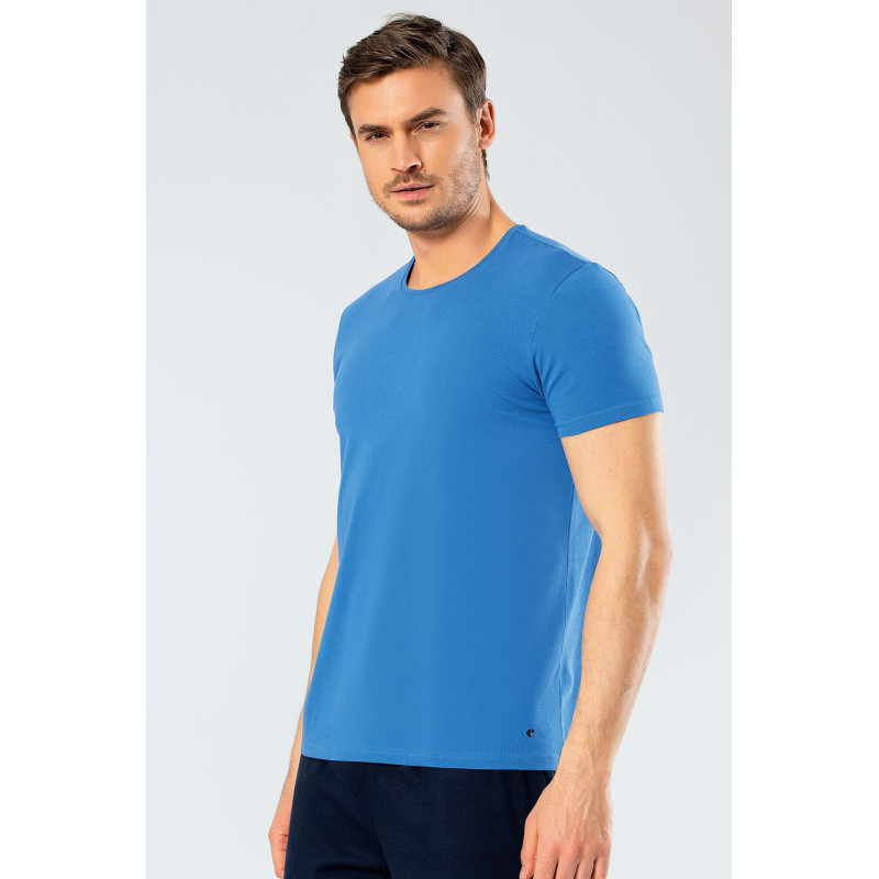 Cacharel Erkek Bisiklet Yaka Likrali T-shirt 1331/Saks