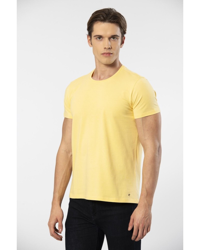 Cacharel Erkek Bisiklet Yaka Likrali T-shirt 1331/Sarı Cacharel Erkek Bisiklet Yaka Likrali T-shirt 1331/Sarı