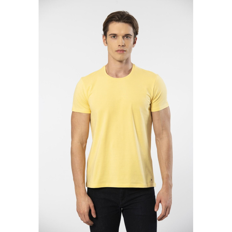 Cacharel Erkek Bisiklet Yaka Likrali T-shirt 1331/Sarı Cacharel Erkek Bisiklet Yaka Likrali T-shirt 1331/Sarı