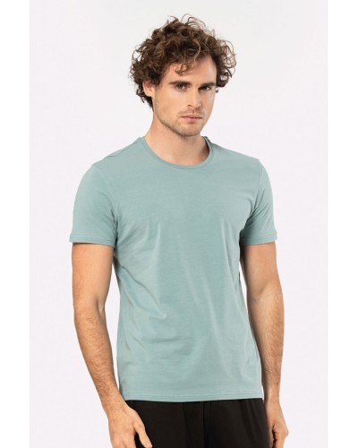 Cacharel Erkek Bisiklet Yaka Likrali T-shirt 1331/YEŞİL1