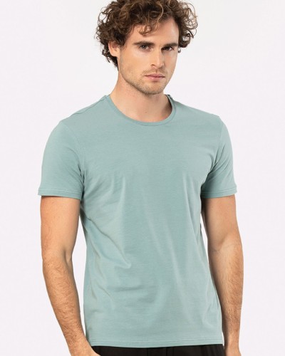 Cacharel Erkek Bisiklet Yaka Likrali T-shirt 1331/YEŞİL1