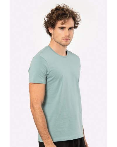 Cacharel Erkek Bisiklet Yaka Likrali T-shirt 1331/YEŞİL1