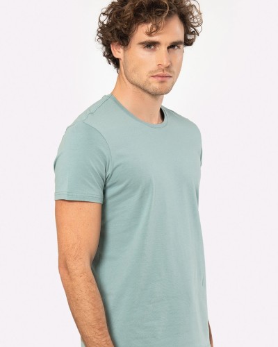 Cacharel Erkek Bisiklet Yaka Likrali T-shirt 1331/YEŞİL1