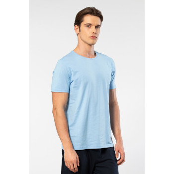 Cacharel Erkek Bisiklet Yaka T-shirt 2169/Açık Mavi
