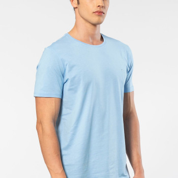 Cacharel Erkek Bisiklet Yaka T-shirt 2169/Açık Mavi