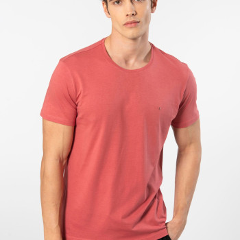 Cacharel Erkek Bisiklet Yaka T-shirt 2169/Mercan