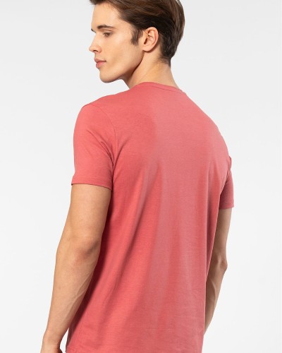 Cacharel Erkek Bisiklet Yaka T-shirt 2169/Mercan