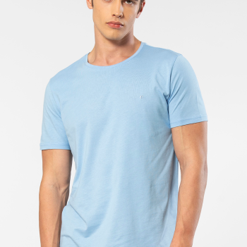 Cacharel Erkek Bisiklet Yaka T-shirt 2169/Açık Mavi