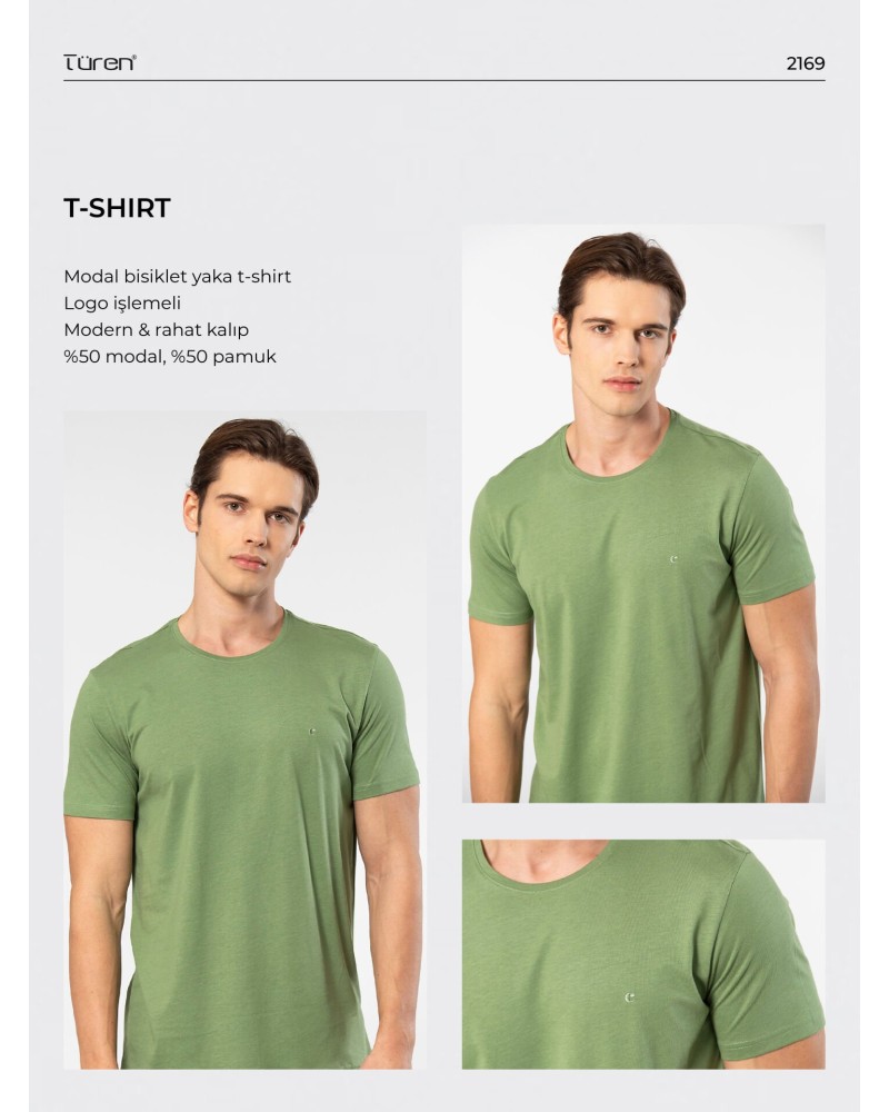 Cacharel Erkek Bisiklet Yaka T-shirt 2169/Yeşil Cacharel Erkek Bisiklet Yaka T-shirt 2169/Yeşil