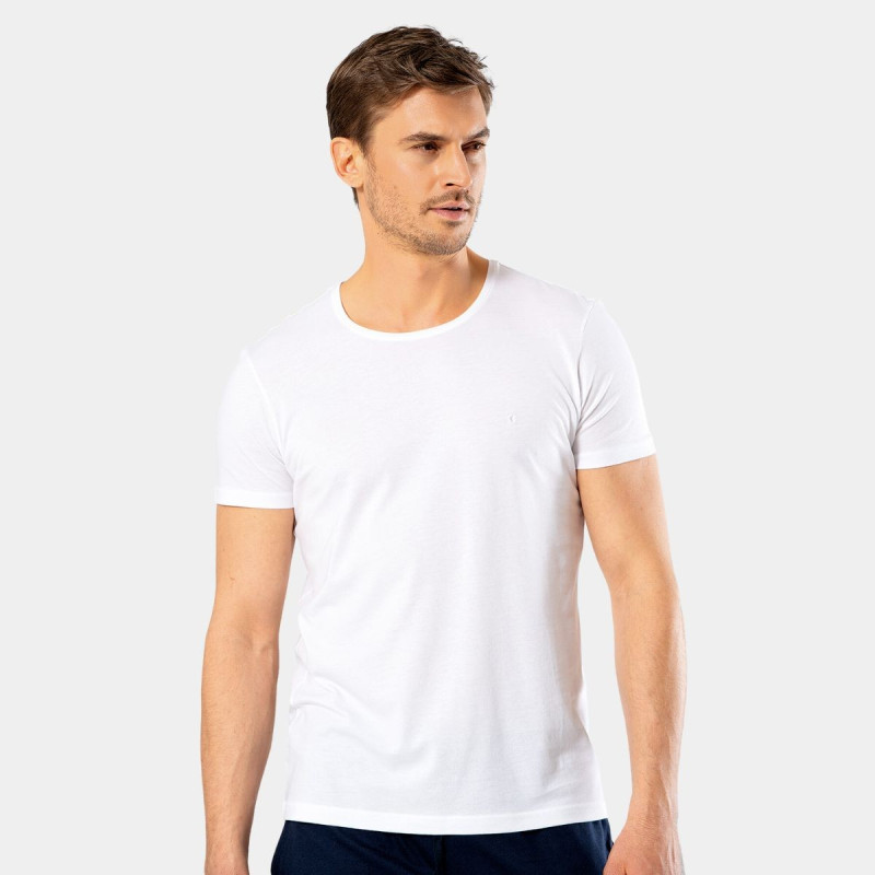 Cacharel Erkek Bisiklet Yaka T-Shirt 2169/Beyaz