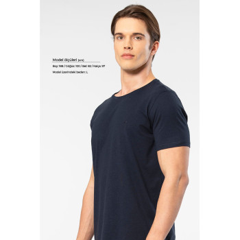 Cacharel Erkek Bisiklet Yaka T-Shirt 2169/Lacivert