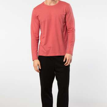 Cacharel Erkek Bisiklet Yaka Uzun Kollu Modal Pijama Takimi 2244/Mercan