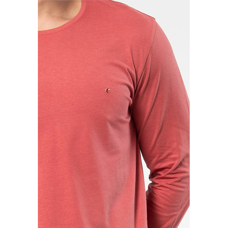 Cacharel Erkek Bisiklet Yaka Uzun Kollu Modal Pijama Takimi 2244/Mercan