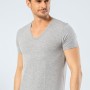 Cacharel Erkek Derin V Yaka Likrali T-shirt 1306/Gri