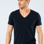Cacharel Erkek Derin V Yaka Likrali T-shirt 1306/Lacivert