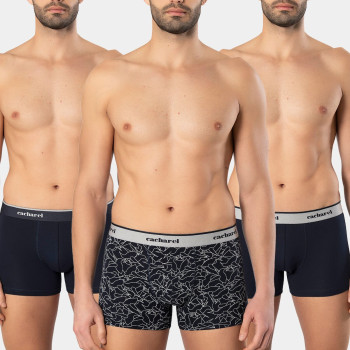 Cacharel Erkek Desenli Likrali Boxer 3'lü Paket 1339/Lacivert 7