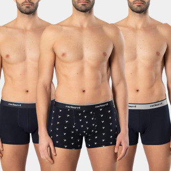 Cacharel Erkek Desenli Likrali Boxer 3'lü Paket 1339/Lacivert 6