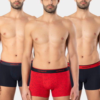 Cacharel Erkek Desenli Likrali Boxer 3'lü Paket 1339/Lacivert 2