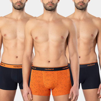 Cacharel Erkek Desenli Likrali Boxer 3'lü Paket 1339/Lacivert 1