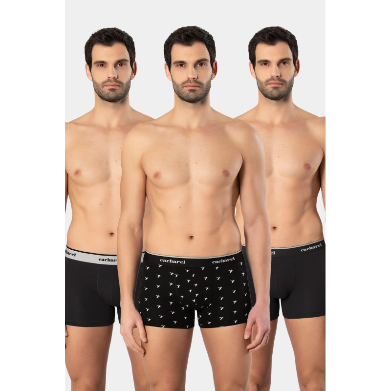 Cacharel Erkek Desenli Likrali Boxer 3'lü Paket 1339/Siyah 1 Cacharel Erkek Desenli Likrali Boxer 3'lü Paket 1339/Siyah 1