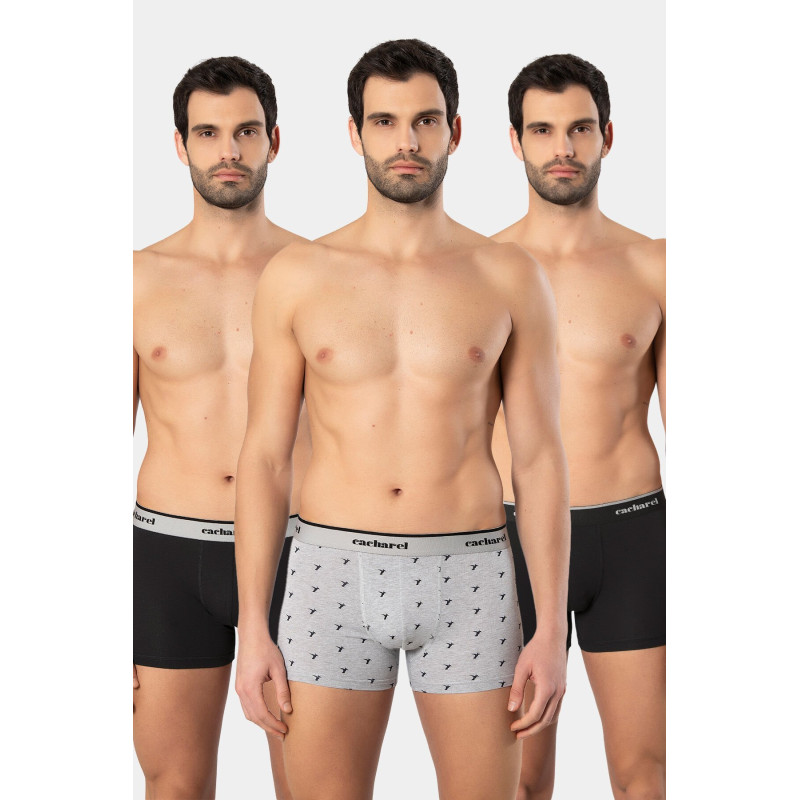 Cacharel Erkek Desenli Likrali Boxer 3'lü Paket 1339/Siyah 4 Cacharel Erkek Desenli Likrali Boxer 3'lü Paket 1339/Siyah 4