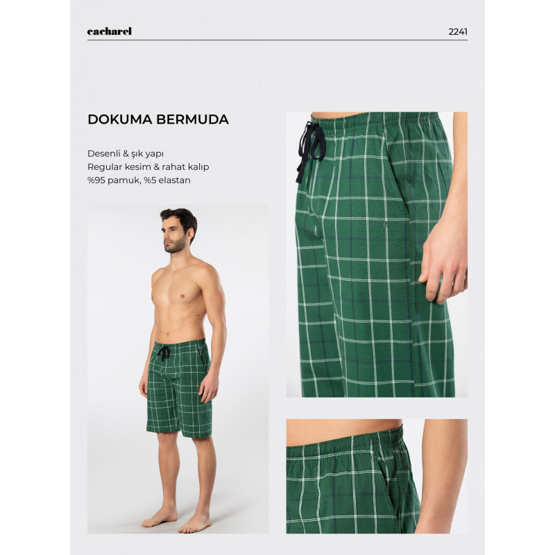 Cacharel Erkek Dokuma Bermuda Tek Alt 2241/Yeşil 1 Cacharel Erkek Dokuma Bermuda Tek Alt 2241/Yeşil 1