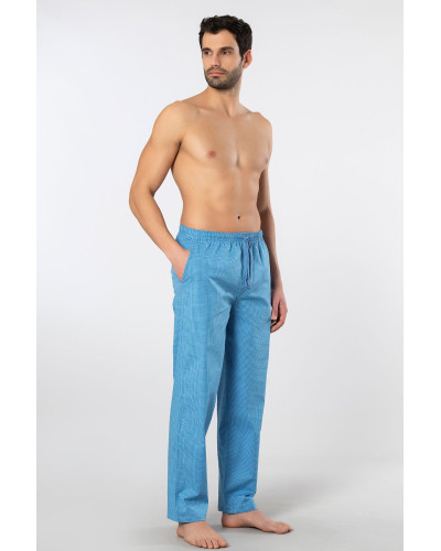 Cacharel Erkek Dokuma Pijama Tek Alt 2240/Mavi 4