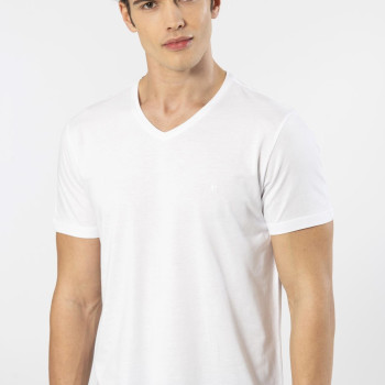 Cacharel Erkek Kisa Kollu Modal Pijama Takimi 2192/Beyaz