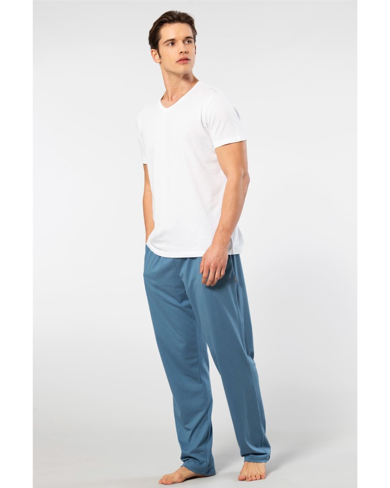 Cacharel Erkek Kisa Kollu Modal Pijama Takimi 2192/Beyaz