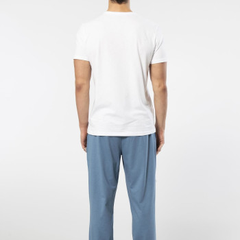 Cacharel Erkek Kisa Kollu Modal Pijama Takimi 2192/Beyaz