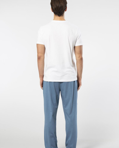 Cacharel Erkek Kisa Kollu Modal Pijama Takimi 2192/Beyaz Cacharel Erkek Kisa Kollu Modal Pijama Takimi 2192/Beyaz