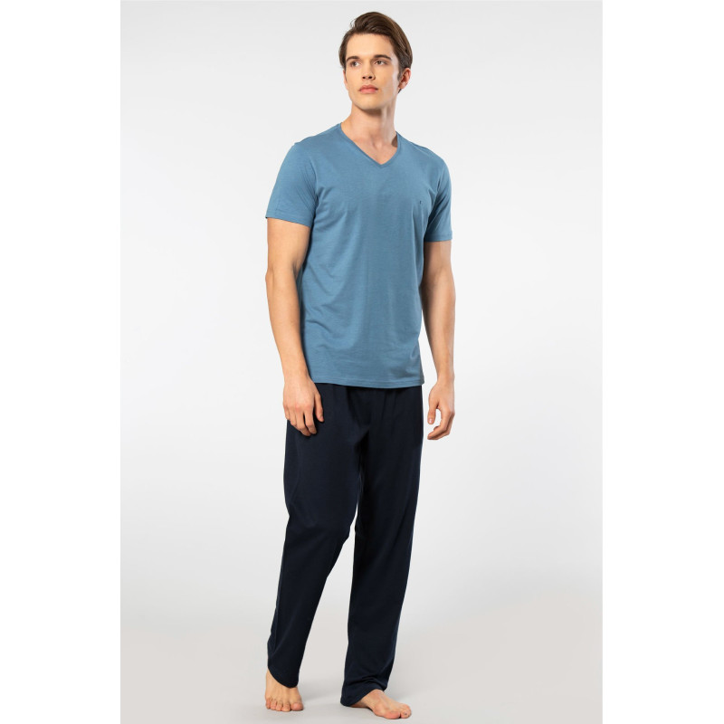 Cacharel Erkek Kisa Kollu Modal Pijama Takimi 2192/İndigo Cacharel Erkek Kisa Kollu Modal Pijama Takimi 2192/İndigo