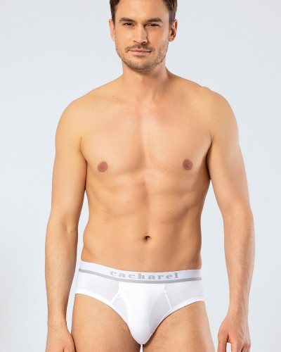 Cacharel Erkek Likrali Bantli Slip 1311/Beyaz