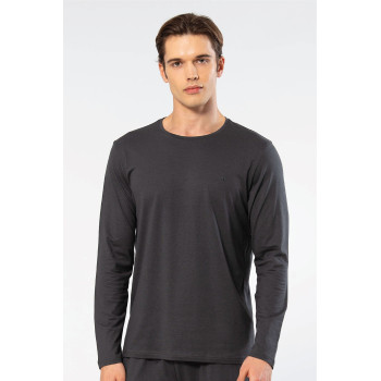 Cacharel Erkek Modal Pamuk Bisiklet Yaka T-shirt 2242/Antrasit