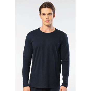 Cacharel Erkek Modal Pamuk Bisiklet Yaka T-shirt 2242/Lacivert